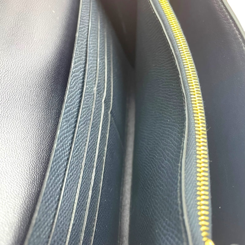 エルメス HERMES コンスタンス トゥーゴ― タッチ W刻印 ブルーインディゴ GD金具 エプソン/アリゲーター レディース 長財布