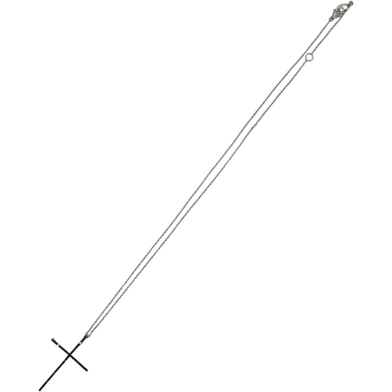 ポンテヴェキオ Ponte Vecchio ブラックダイヤ クロスモチーフネックレス ホワイトゴールド K18WG ブラックダイヤモンド ジュエリー