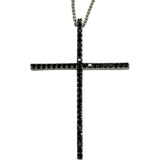 ポンテヴェキオ Ponte Vecchio ブラックダイヤ クロスモチーフネックレス ホワイトゴールド K18WG ブラックダイヤモンド ジュエリー