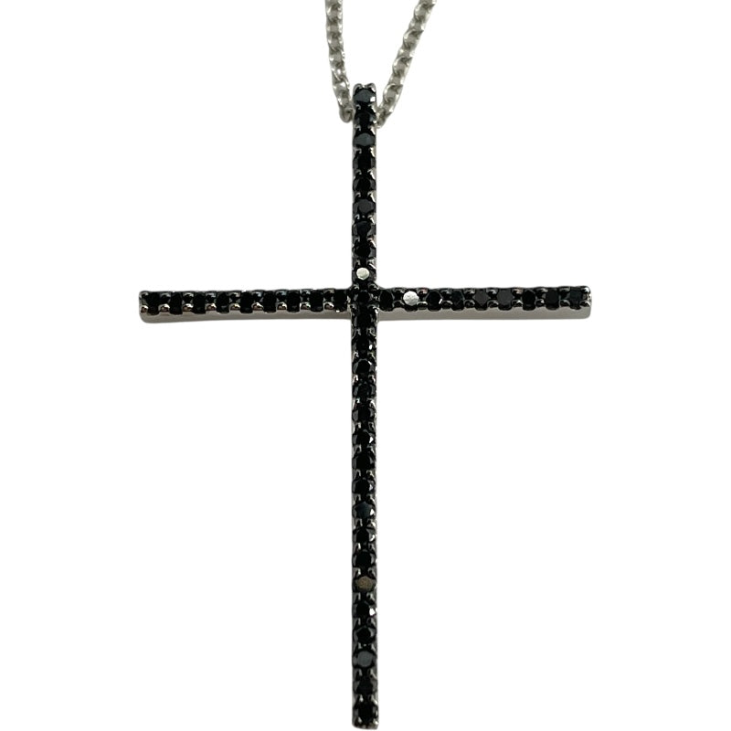 ポンテヴェキオ Ponte Vecchio ブラックダイヤ クロスモチーフネックレス ホワイトゴールド K18WG ブラックダイヤモンド ジュエリー