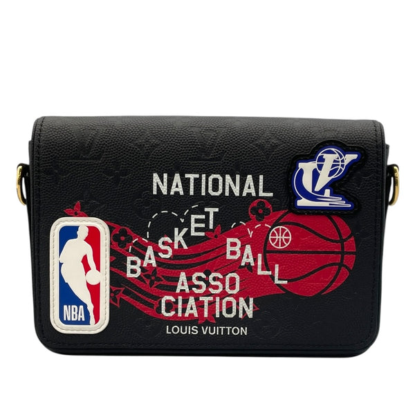 ルイ・ヴィトン LOUIS VUITTON NBAコラボ ステュディオ メッセンジャーバッグ M58498 ブラック モノグラム ・アンプラント レディース ショルダーバッグ