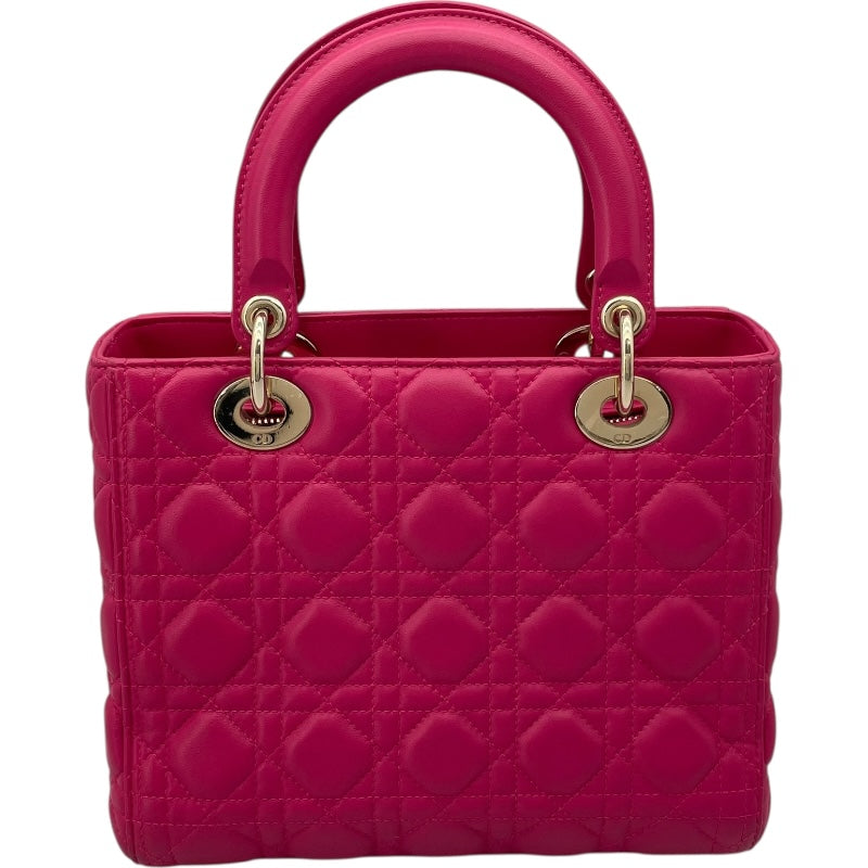 クリスチャン・ディオール Christian Dior レディディオールミディアム ピンク GD金具 カナージュ レディース ハンドバッグ