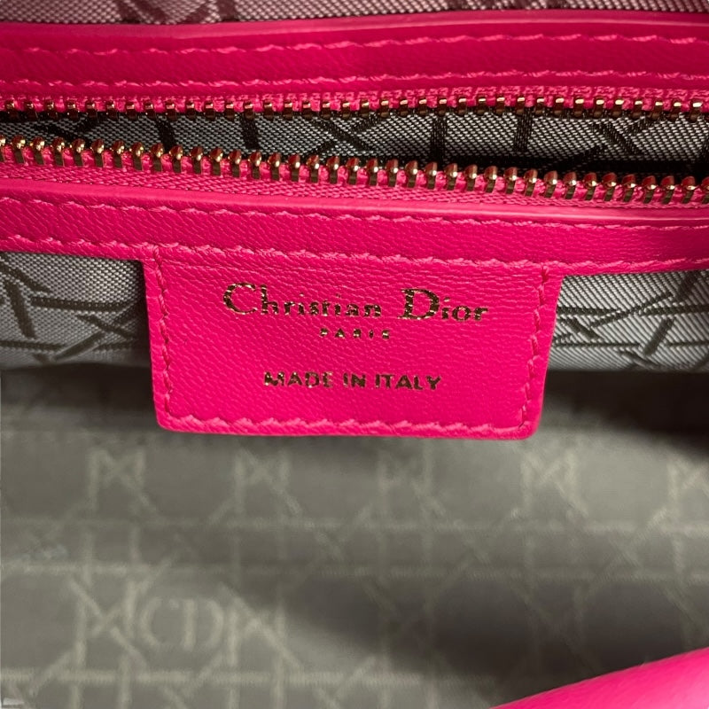 クリスチャン・ディオール Christian Dior レディディオールミディアム ピンク GD金具 カナージュ レディース ハンドバッグ
