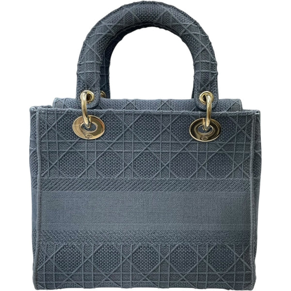 クリスチャン・ディオール Christian Dior レディディオール ミディアム ブルー キャンバス レディース ショルダーバッグ