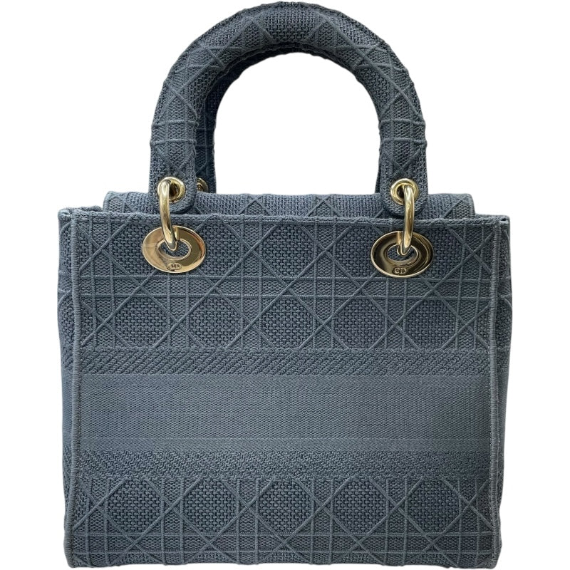 クリスチャン・ディオール Christian Dior レディディオール ミディアム ブルー キャンバス レディース ショルダーバッグ