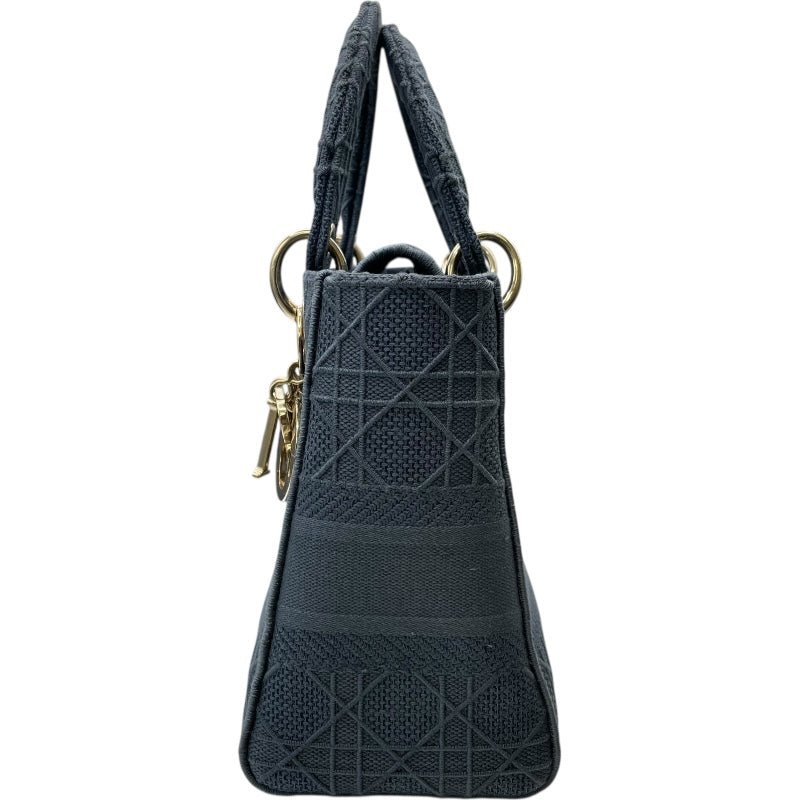 クリスチャン・ディオール Christian Dior レディディオール ミディアム ブルー キャンバス レディース ショルダーバッグ