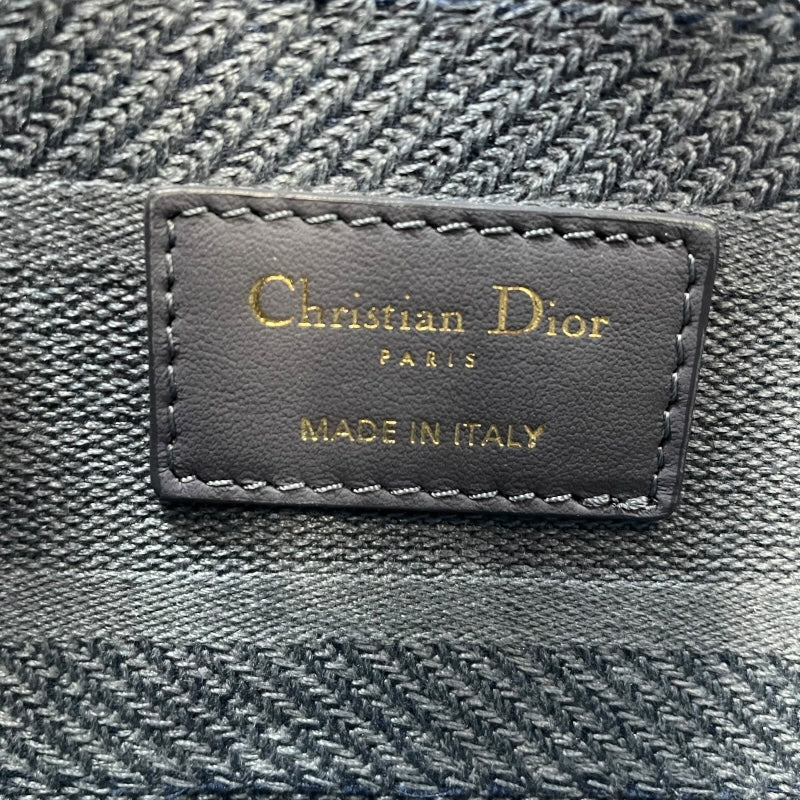 クリスチャン・ディオール Christian Dior レディディオール ミディアム ブルー キャンバス レディース ショルダーバッグ