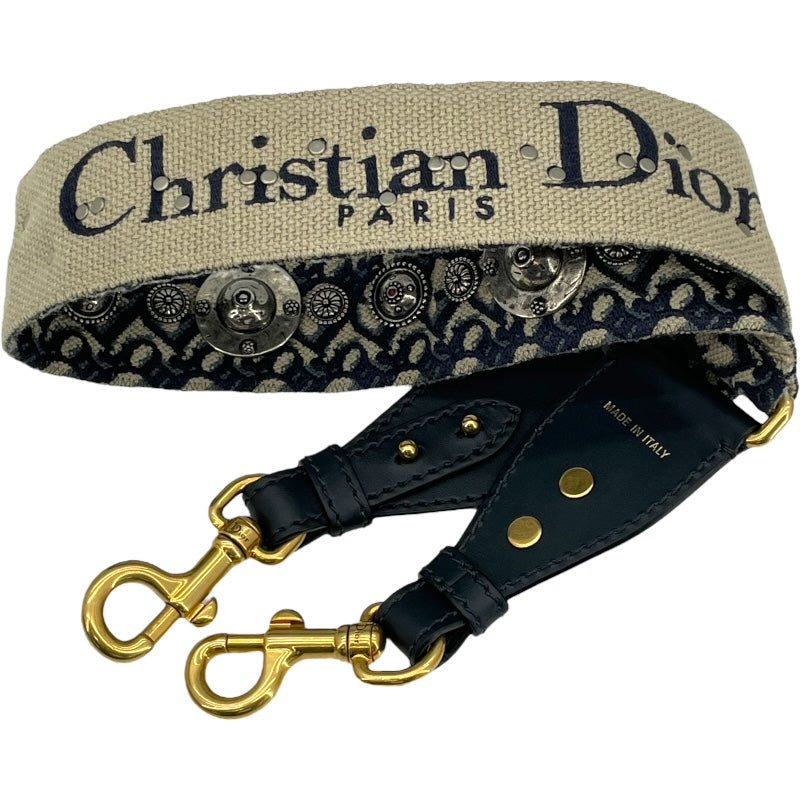 クリスチャン・ディオール Christian Dior サドルバッグ ミニ ネイビー GD金具 オブリークキャンバス レディース ショルダーバッグ
