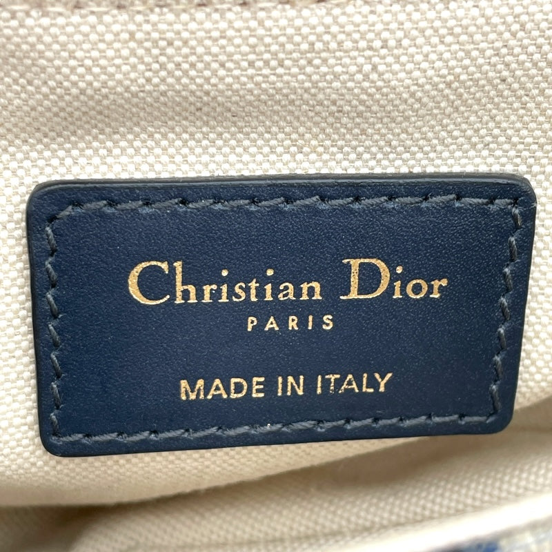 クリスチャン・ディオール Christian Dior サドルバッグ ミニ ネイビー GD金具 オブリークキャンバス レディース ショルダーバッグ