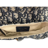 クリスチャン・ディオール Christian Dior サドルバッグ ミニ ネイビー GD金具 オブリークキャンバス レディース ショルダーバッグ