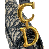 クリスチャン・ディオール Christian Dior サドルバッグ ミニ ネイビー GD金具 オブリークキャンバス レディース ショルダーバッグ