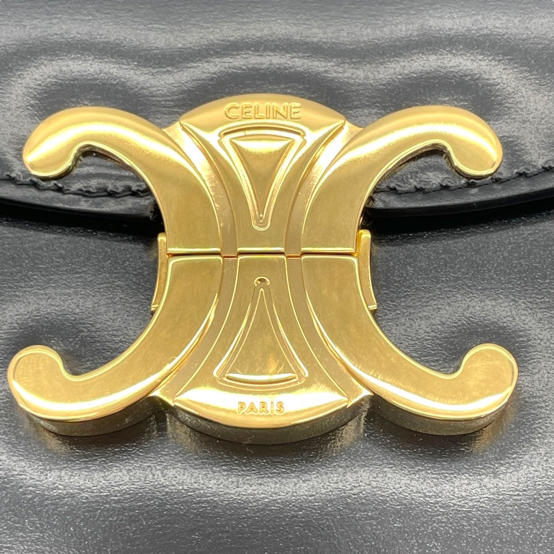 セリーヌ CELINE ティーン ブザス トリオンフショルダー 110413 ブラック シャイニーカーフ レディース ショルダーバッグ