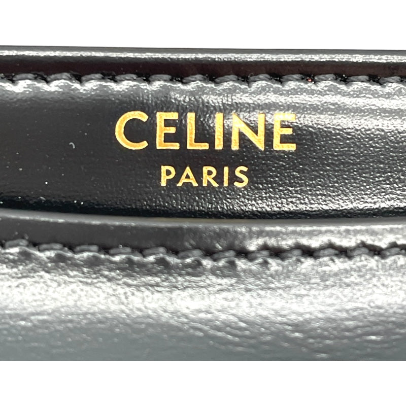 セリーヌ CELINE ティーン ブザス トリオンフショルダー 110413 ブラック シャイニーカーフ レディース ショルダーバッグ