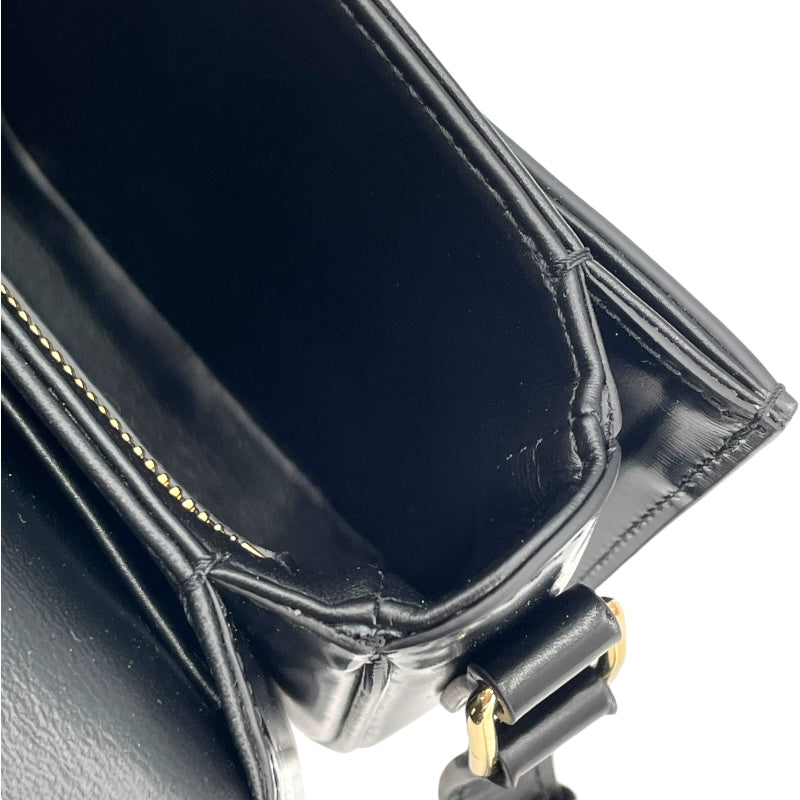 セリーヌ CELINE ティーン ブザス トリオンフショルダー 110413 ブラック シャイニーカーフ レディース ショルダーバッグ
