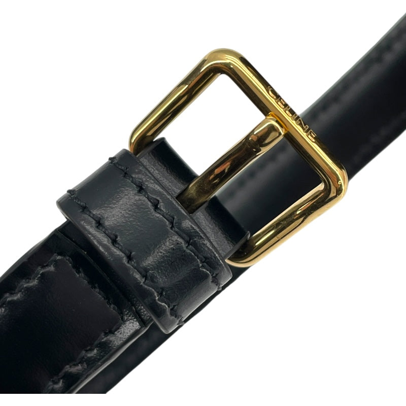 セリーヌ CELINE ティーン ブザス トリオンフショルダー 110413 ブラック シャイニーカーフ レディース ショルダーバッグ