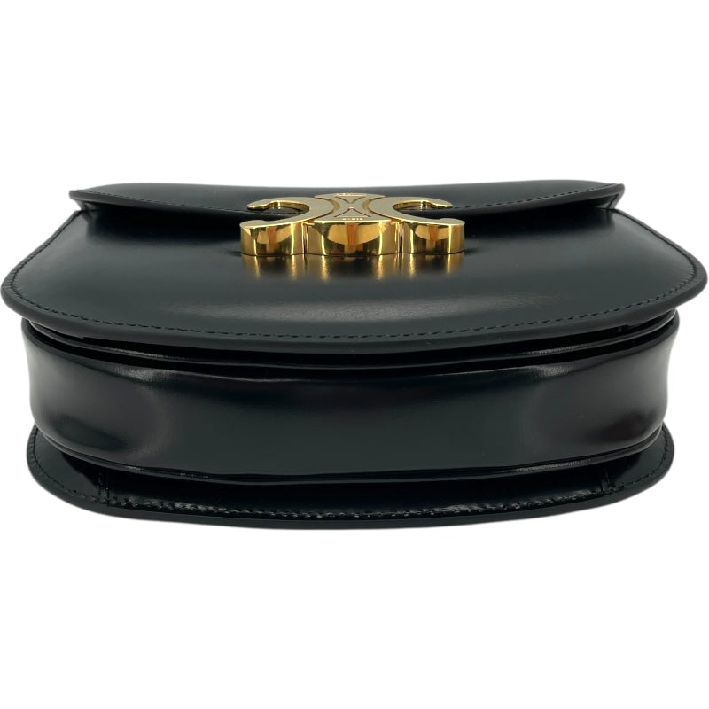 セリーヌ CELINE ティーン ブザス トリオンフショルダー 110413 ブラック シャイニーカーフ レディース ショルダーバッグ