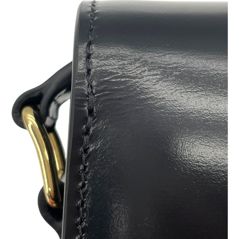 セリーヌ CELINE ティーン ブザス トリオンフショルダー 110413 ブラック シャイニーカーフ レディース ショルダーバッグ