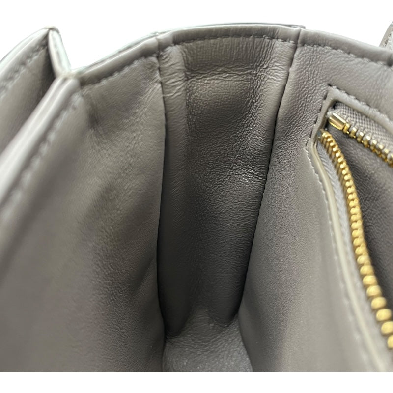 セリーヌ CELINE ティーントリオンフショルダーバッグ 188423 グレー GD金具 シャイニーカーフ レディース ショルダーバッグ