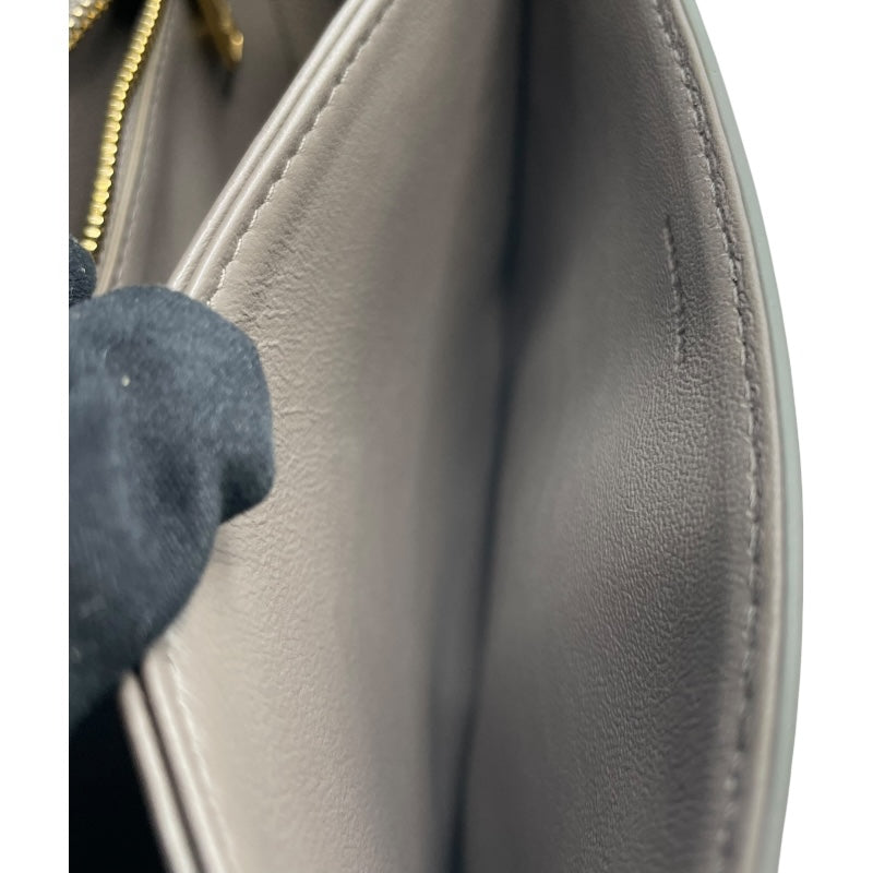 セリーヌ CELINE ティーントリオンフショルダーバッグ 188423 グレー GD金具 シャイニーカーフ レディース ショルダーバッグ