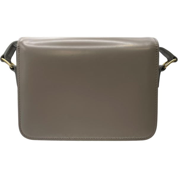 セリーヌ CELINE ティーントリオンフショルダーバッグ 188423 グレー GD金具 シャイニーカーフ レディース ショルダーバッグ