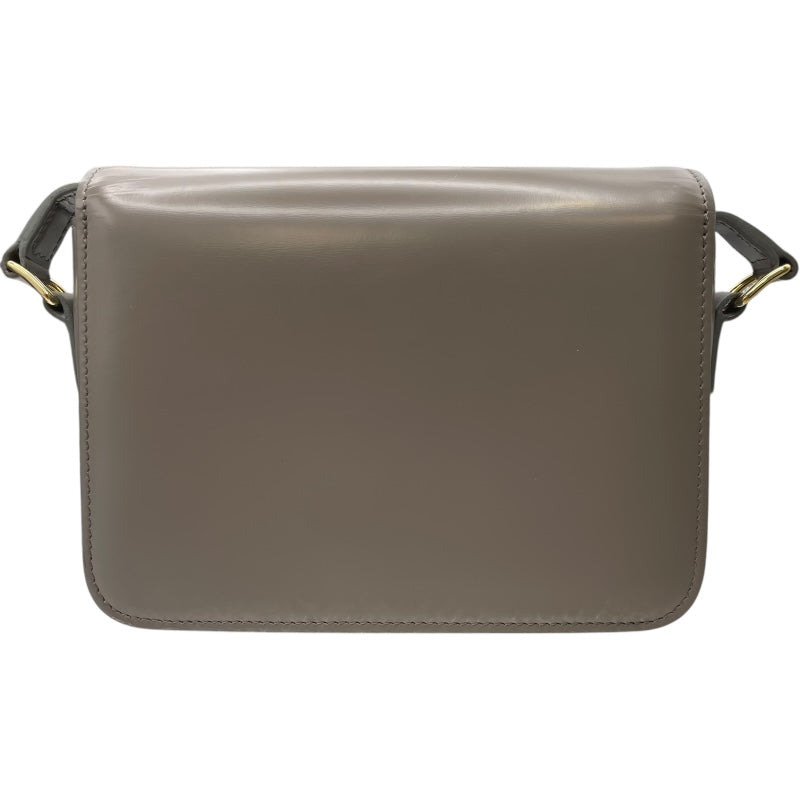 セリーヌ CELINE ティーントリオンフショルダーバッグ 188423 グレー GD金具 シャイニーカーフ レディース ショルダーバッグ