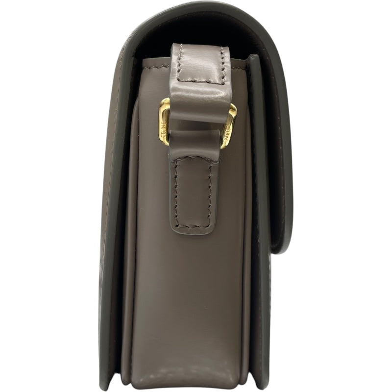 セリーヌ CELINE ティーントリオンフショルダーバッグ 188423 グレー GD金具 シャイニーカーフ レディース ショルダーバッグ
