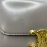 セリーヌ CELINE ティーントリオンフショルダーバッグ 188423 グレー GD金具 シャイニーカーフ レディース ショルダーバッグ