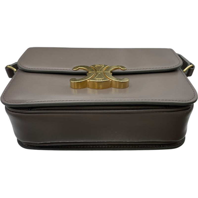 セリーヌ CELINE ティーントリオンフショルダーバッグ 188423 グレー GD金具 シャイニーカーフ レディース ショルダーバッグ