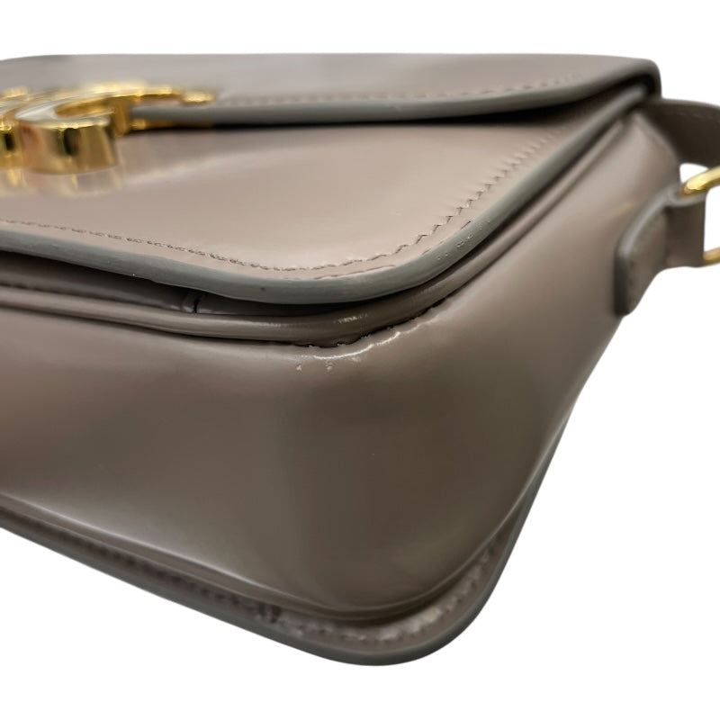 セリーヌ CELINE ティーントリオンフショルダーバッグ 188423 グレー GD金具 シャイニーカーフ レディース ショルダーバッグ