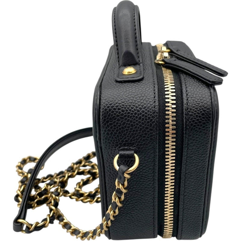 シャネル CHANEL CCフィリグリースモールバニティバッグ A93342 ブラック キャビスキン レディース ショルダーバッグ