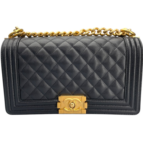 シャネル CHANEL ボーイシャネル25 A67086 ブラック キャビアスキン レディース ショルダーバッグ