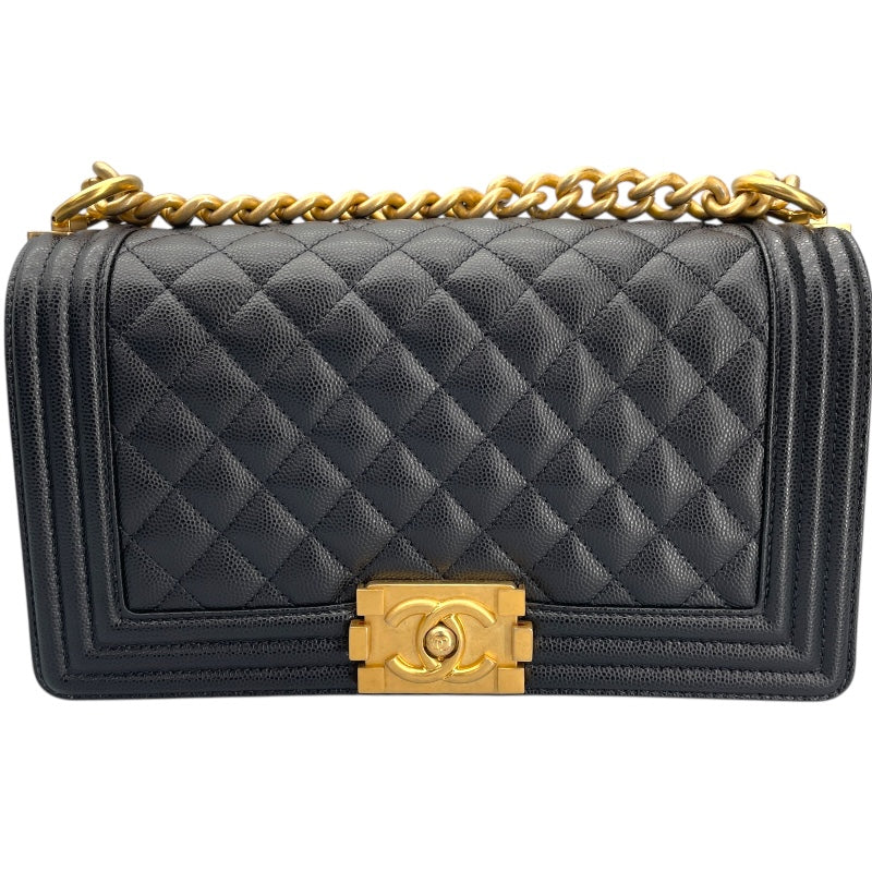 シャネル CHANEL ボーイシャネル25 A67086 ブラック キャビアスキン レディース ショルダーバッグ