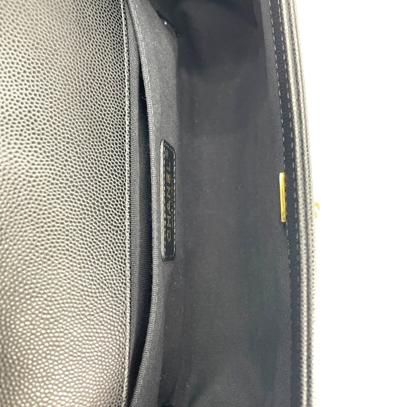 シャネル CHANEL ボーイシャネル25 A67086 ブラック キャビアスキン レディース ショルダーバッグ