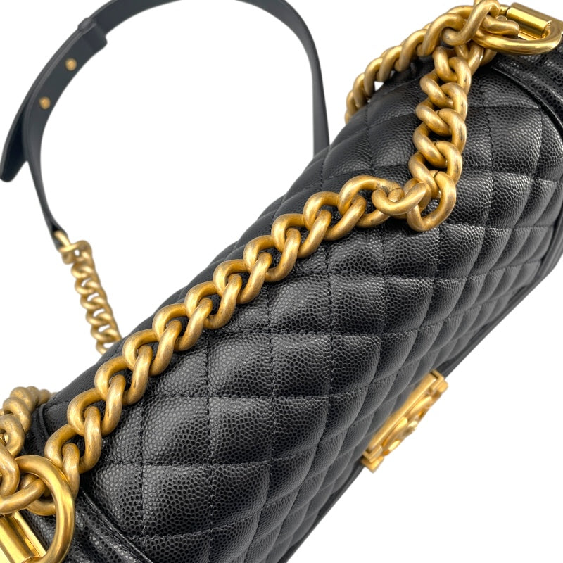 シャネル CHANEL ボーイシャネル25 A67086 ブラック キャビアスキン レディース ショルダーバッグ