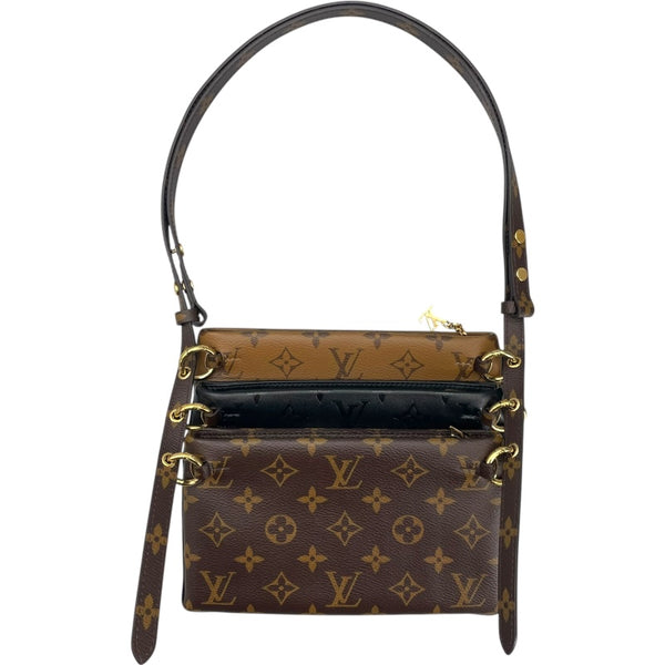 ルイ・ヴィトン LOUIS VUITTON ポシェット・LV3 M45412 ブラウン/ブラック モノグラム/モノグラム・リバース/ラム レディース ショルダーバッグ