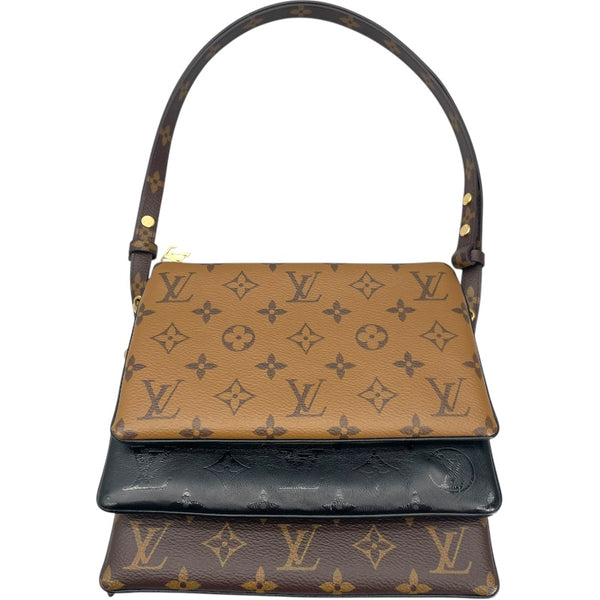 ルイ・ヴィトン LOUIS VUITTON ポシェット・LV3 M45412 ブラウン/ブラック モノグラム/モノグラム・リバース/ラム レディース ショルダーバッグ