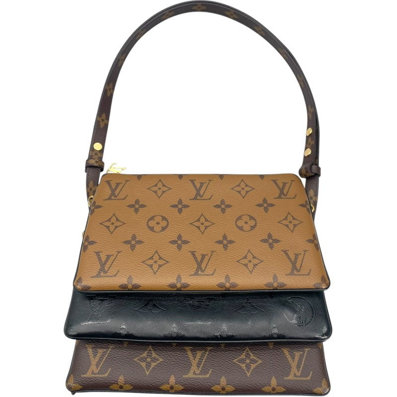 ルイ・ヴィトン LOUIS VUITTON ポシェット・LV3 M45412 ブラウン/ブラック モノグラム/モノグラム・リバース/ラム レディース ショルダーバッグ