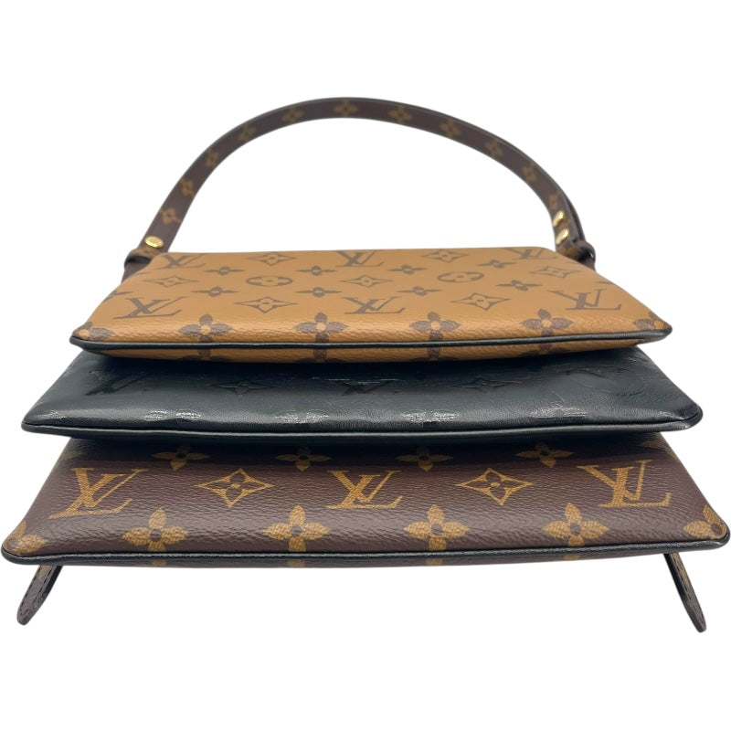 ルイ・ヴィトン LOUIS VUITTON ポシェット・LV3 M45412 ブラウン/ブラック モノグラム/モノグラム・リバース/ラム レディース ショルダーバッグ