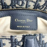 クリスチャン・ディオール Christian Dior オブリーク サドルバッグ ネイビー GD金具 キャンバス レディース ショルダーバッグ