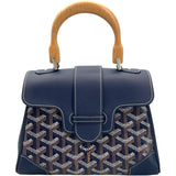 ゴヤール GOYARD サイゴン ミニ ブルー SV金具 コーティングキャンバス/レザー レディース ハンドバッグ