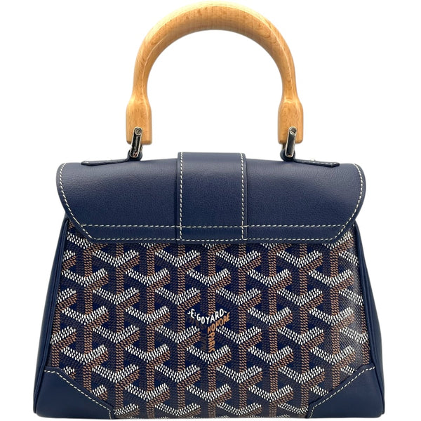 ゴヤール GOYARD サイゴン ミニ ブルー SV金具 コーティングキャンバス/レザー レディース ハンドバッグ
