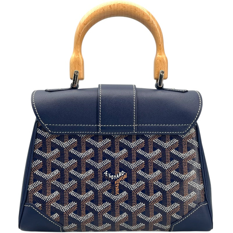 ゴヤール GOYARD サイゴン ミニ ブルー SV金具 コーティングキャンバス/レザー レディース ハンドバッグ