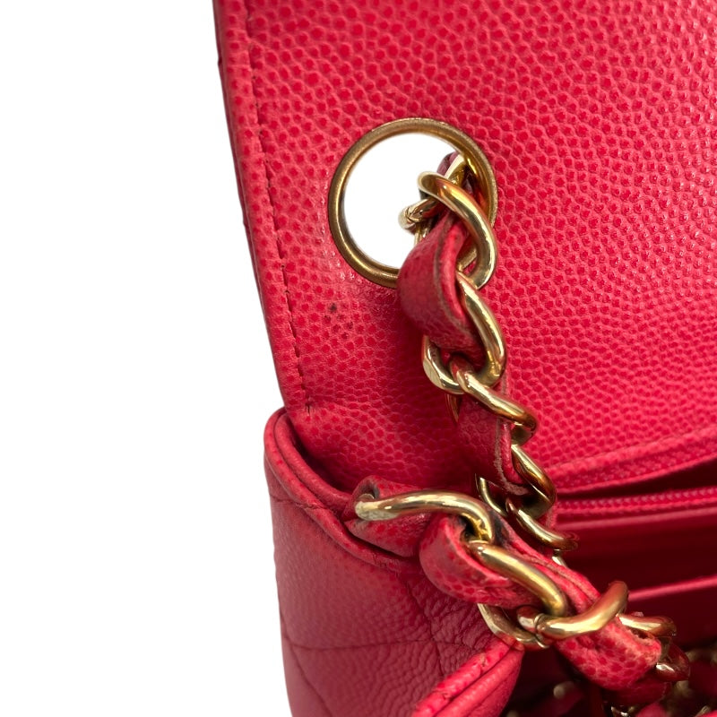シャネル CHANEL ミニマトラッセ18 A35200 23番台 ピンク GD金具 キャビアスキン レディース ショルダーバッグ