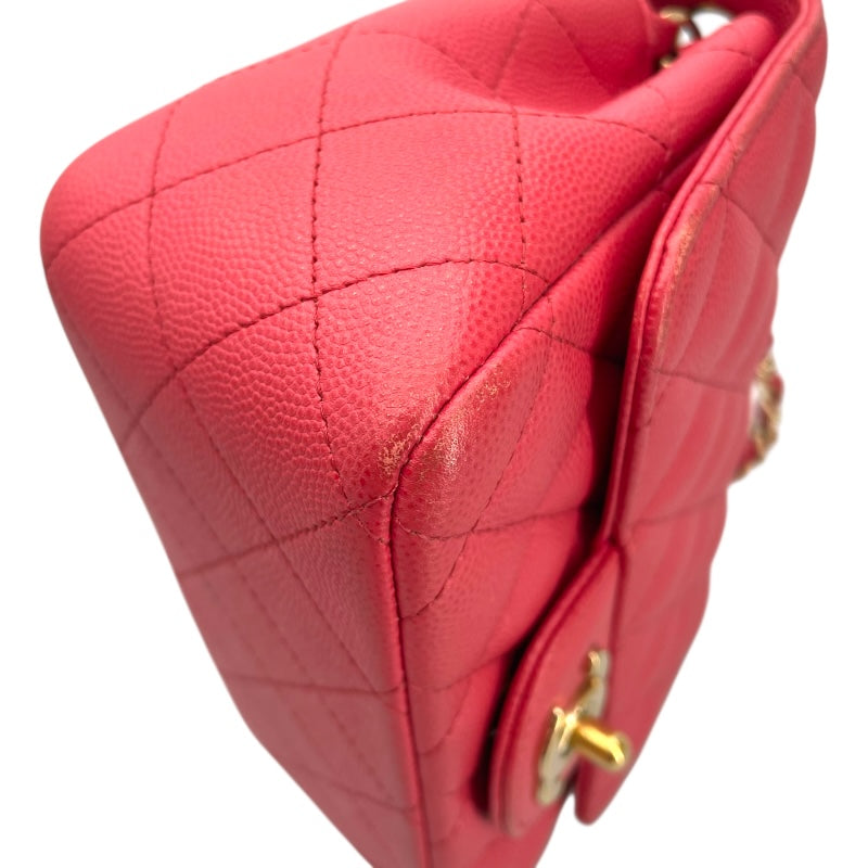シャネル CHANEL ミニマトラッセ18 A35200 23番台 ピンク GD金具 キャビアスキン レディース ショルダーバッグ