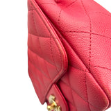 シャネル CHANEL ミニマトラッセ18 A35200 23番台 ピンク GD金具 キャビアスキン レディース ショルダーバッグ