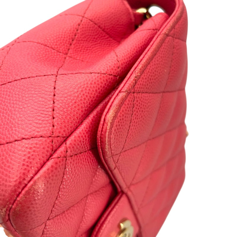 シャネル CHANEL ミニマトラッセ18 A35200 23番台 ピンク GD金具 キャビアスキン レディース ショルダーバッグ