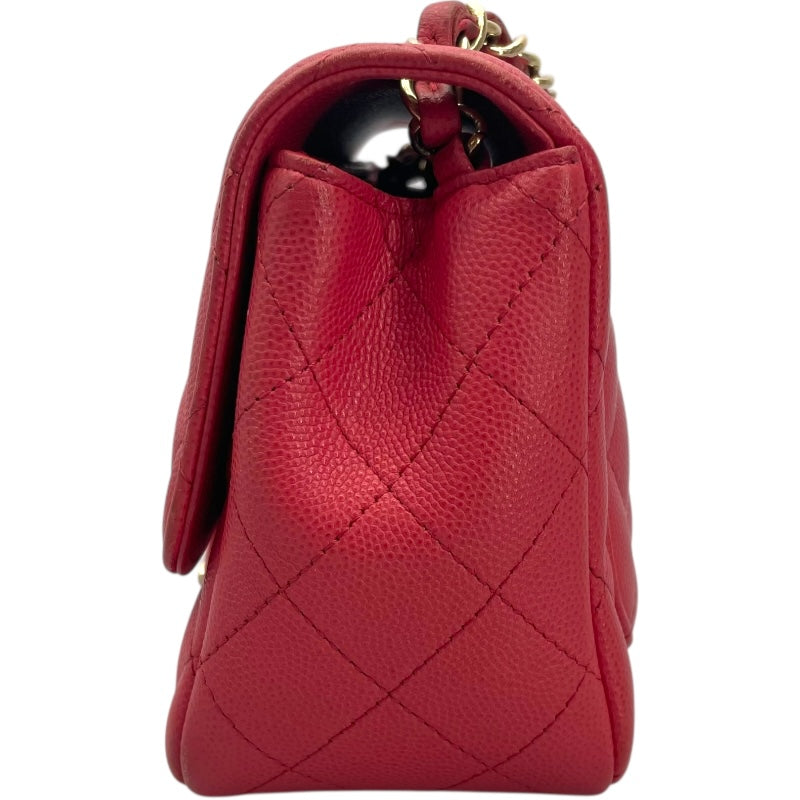 シャネル CHANEL ミニマトラッセ18 A35200 23番台 ピンク GD金具 キャビアスキン レディース ショルダーバッグ