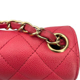 シャネル CHANEL ミニマトラッセ18 A35200 23番台 ピンク GD金具 キャビアスキン レディース ショルダーバッグ