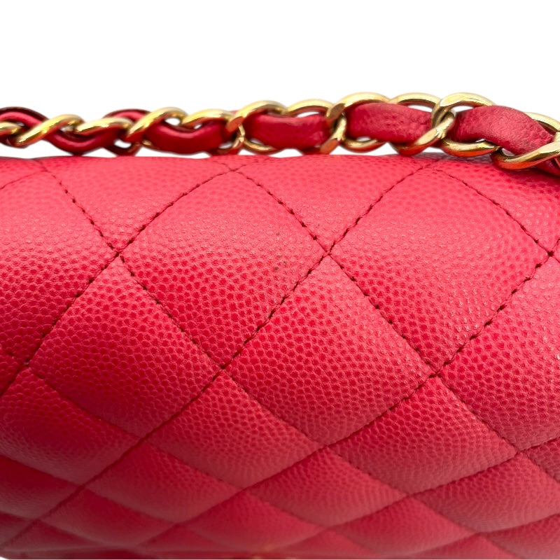シャネル CHANEL ミニマトラッセ18 A35200 23番台 ピンク GD金具 キャビアスキン レディース ショルダーバッグ