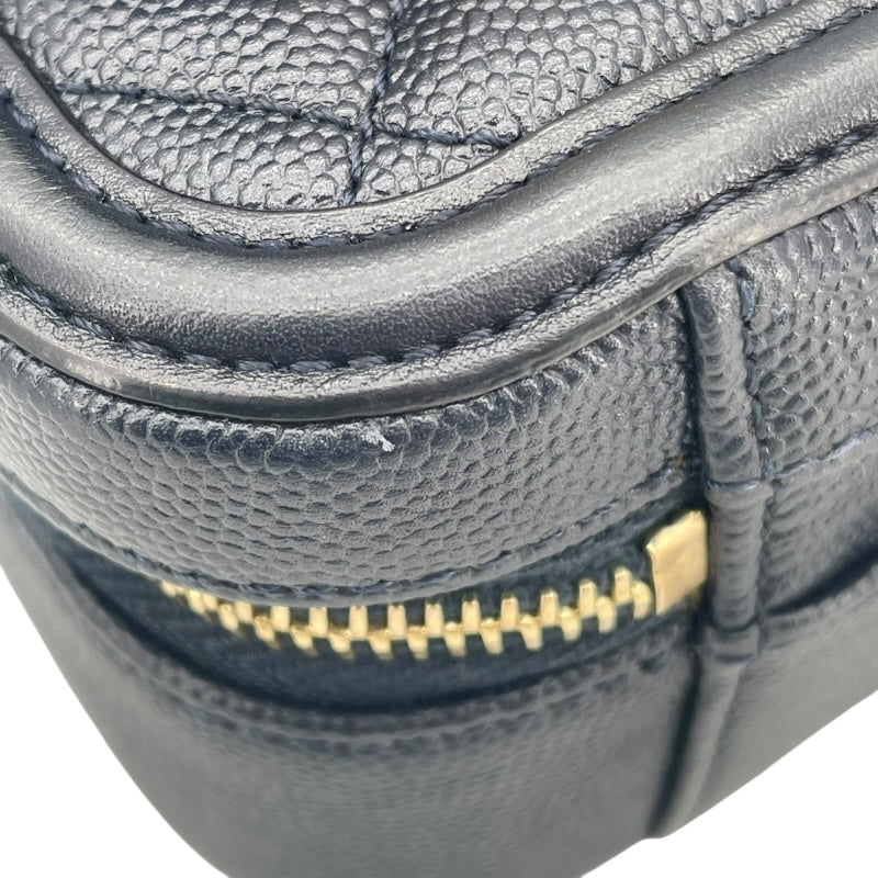 シャネル CHANEL CCフィリグリーバニティバッグ A93342　26番台 ネイビー GD金具 キャビアスキン レディース ショルダーバッグ